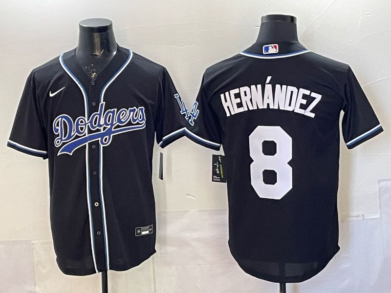 Men 2026 Nike Los Angeles Dodgers #8 Hernandez Black Game MLB Jersey 014->los angeles dodgers->MLB Jersey